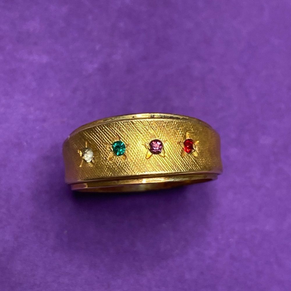 💛 10k Gold Plated Multi Colour Gemstone Ring